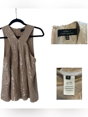 Robert Rodriguez Silk Sequin Top